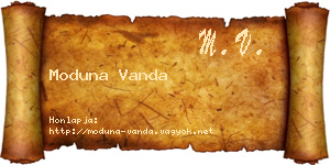 Moduna Vanda névjegykártya